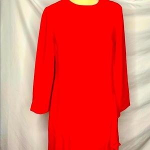 Red vibrant banana republic dress - flounce detail - 2 like New